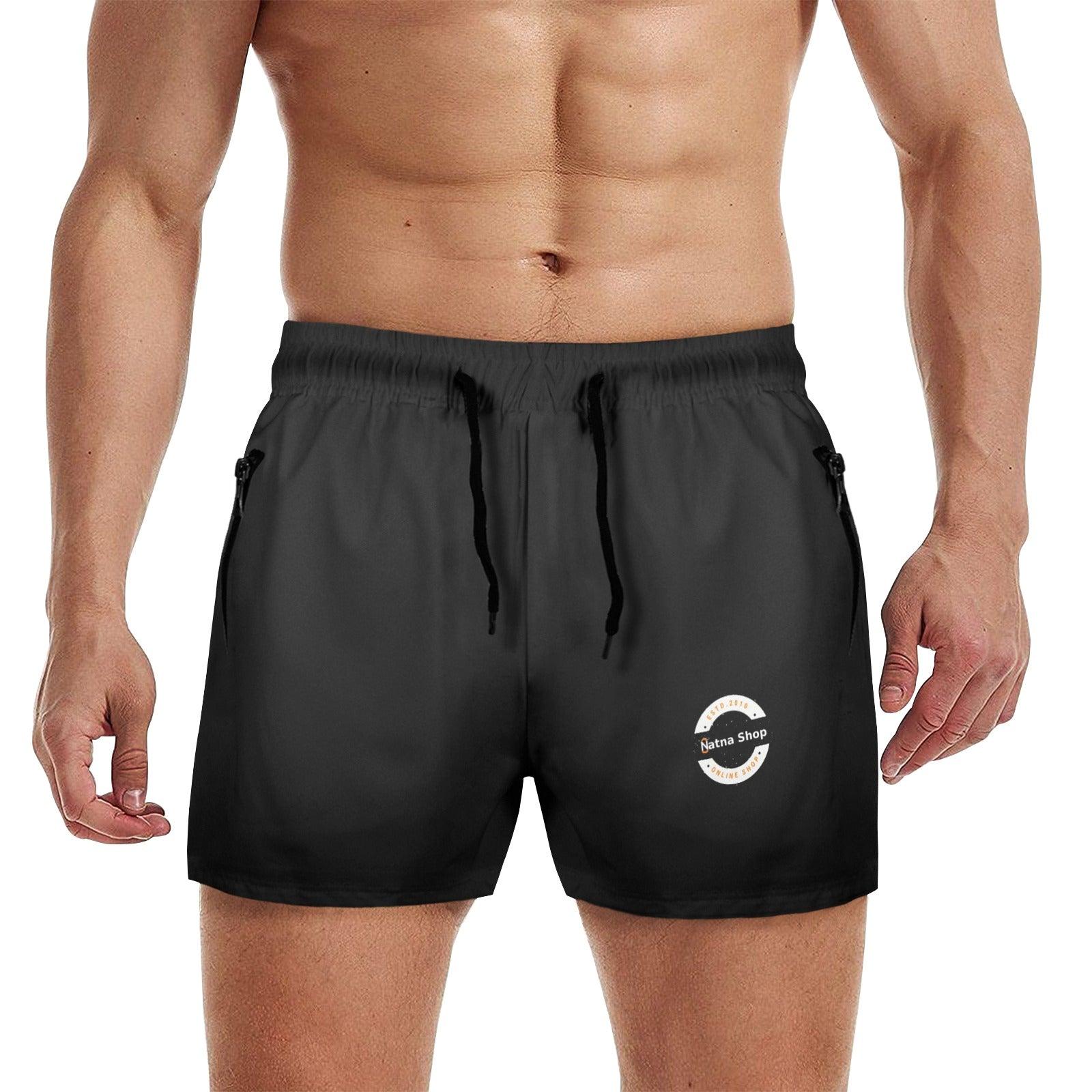 Men's Quick Dry Shorts Natnashop Brand black color