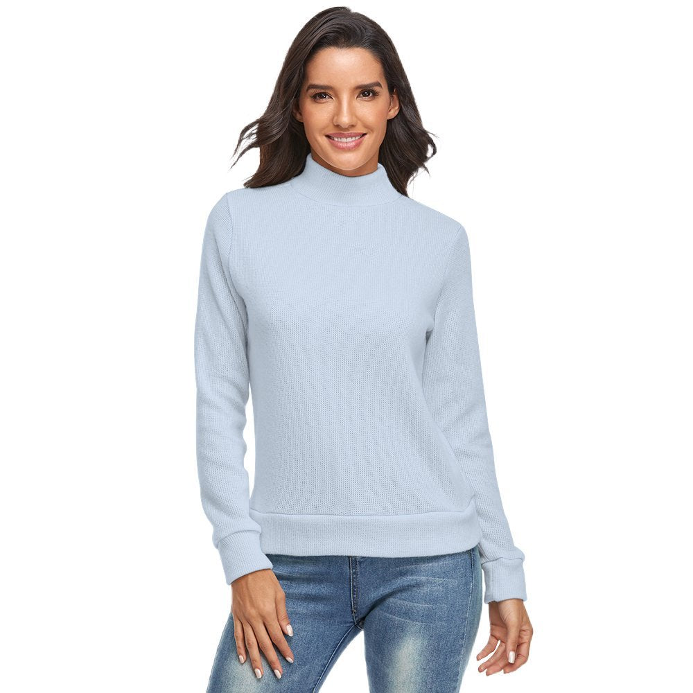 Women's High Neck Sweater  Blue Natnashop.com