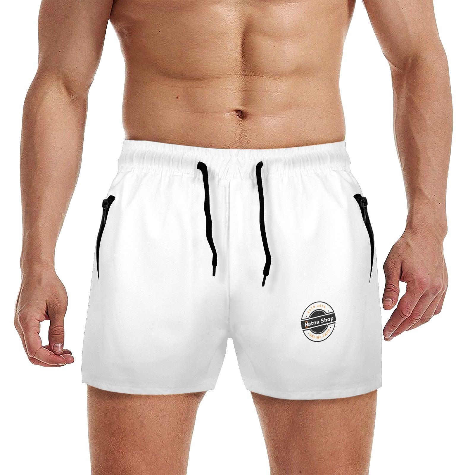 Men's Quick Dry Shorts Natnashop Brand white color