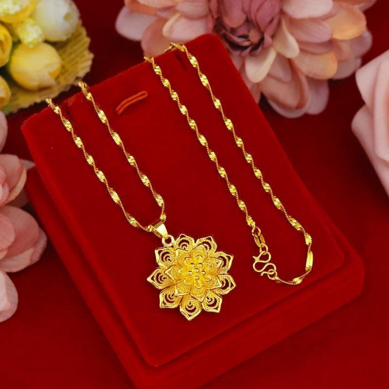 Flower Gold Color Necklace - Natna Shop