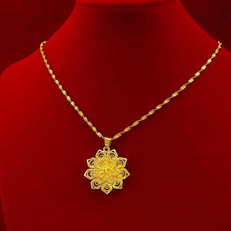 Flower Gold Color Necklace - Natna Shop