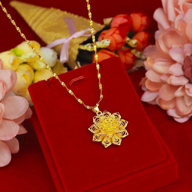 Flower Gold Color Necklace - Natna Shop