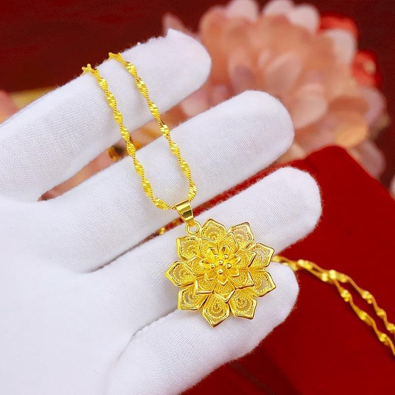 Flower Gold Color Necklace - Natna Shop