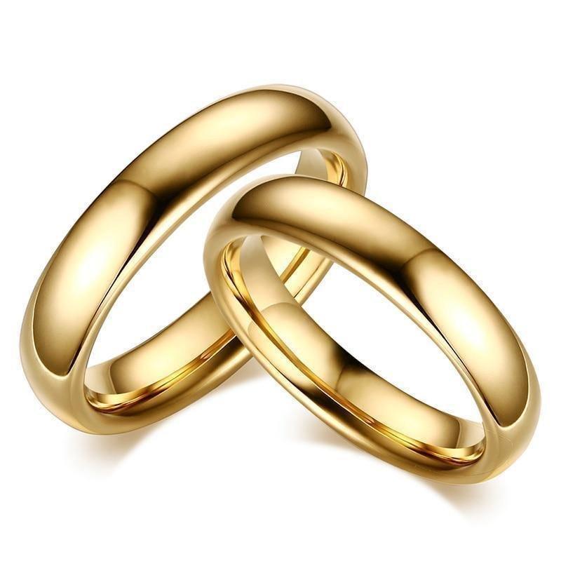 Wedding Rings For Couple Solid Gold-Color Lover's Engagement Jewelry - Natna Shop