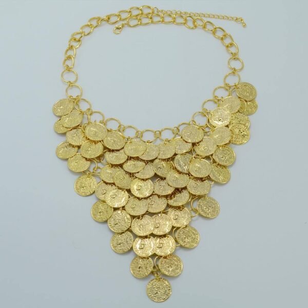 Ethiopian Necklace for Women Gold Color Coin Big Jewelry  Luck Gift - Natna Shop