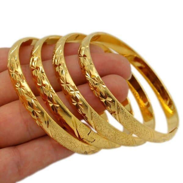 Natna Shop jewellery Gold / 64mm/2.5inch/6.4cm / 4pcs Gold Plated Bracelets Jewellry 4pcs