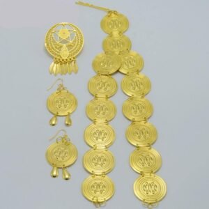 Ethiopian set Jewelry Earrings and Head Hair Jewelry Habesha sets Silver/Gold Color Africa Eritrea Sets - Natna Shop