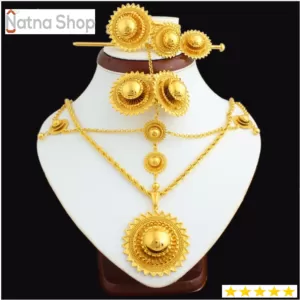 jewellery jewelry set 24k gold color hair chain pendant chain earing ring hair pin bangle habesha eritrean ethiopean 7342632796273