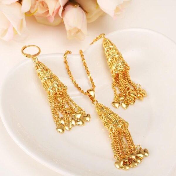 Gold Color Jewellery Sets bridals Wedding  necklace earrings - Natna Shop