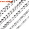 Mens Necklace Chain Stainless Steel Gold Silver Black Wholesale 2019 Necklace for Men Jewelry Gift 3 5 7 9 11mm LKNM07 - Natna Shop