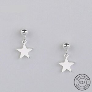 Pure 925 Sterling Silver Star Earrings - Natna Shop