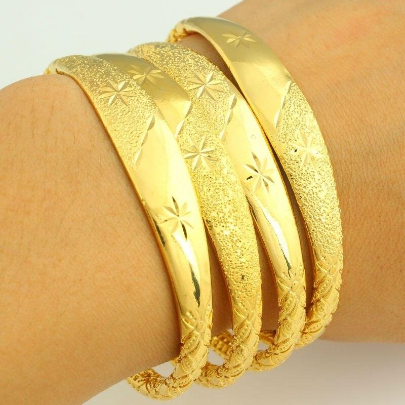 Natna Shop jewellery Pure Gold Color Dubai 24K Gold Plated Bracelet
