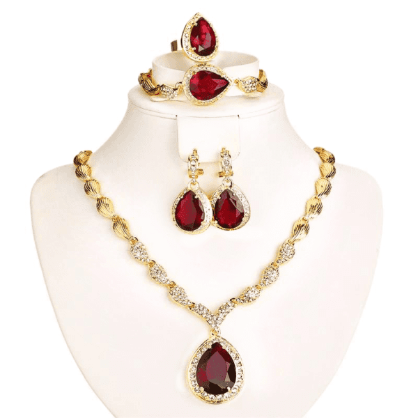 Habesha Women Dubai Gold-Color Necklace+Earrings+Ring+Bracelet - Natna Shop