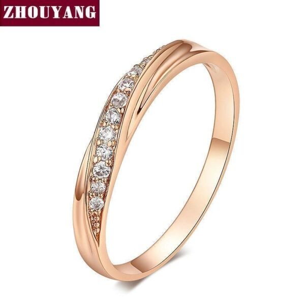 Wedding  Ring For Women Lovers Simple Cubic Zirconia Rose Gold Color Fashion Jewelry  ZYR314 ZYR317 - Natna Shop