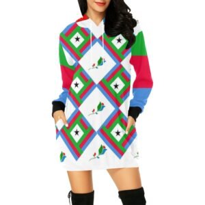 Eritrean Flower Flag Hoodie Dress front 1 jpg