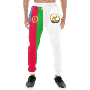 Eritrean Flag Pants white Camel Leave golden Men's All Over Print Sweatpants